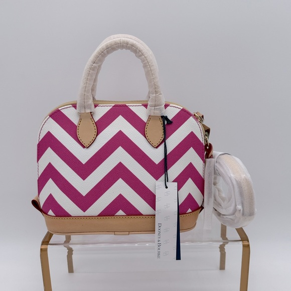 Dooney & Bourke Chevron Bitsy Bag Fuchsia - Picture 2 of 13